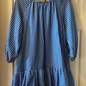 Blue Striped lined Dress